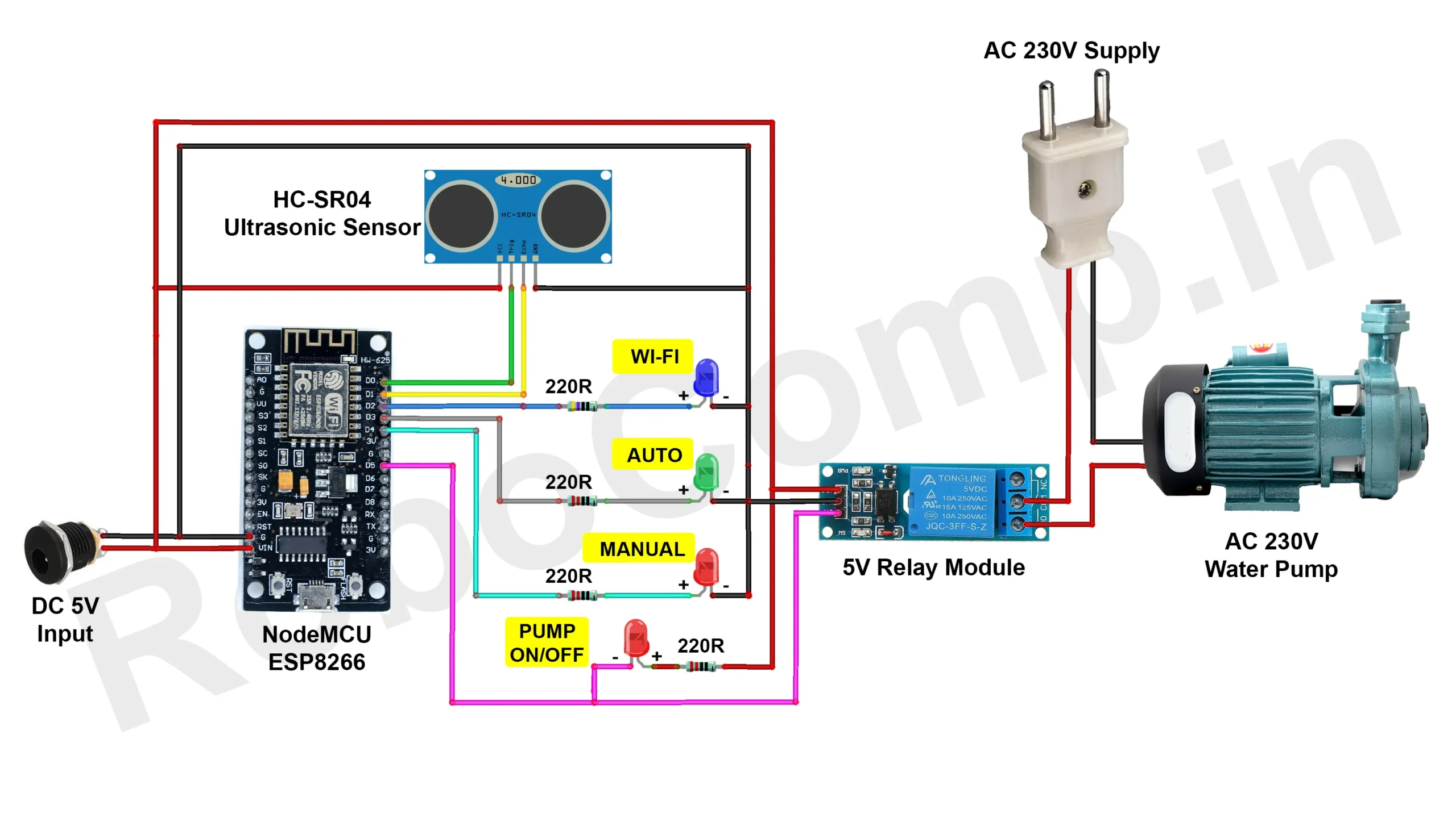 Water Level Controller Circuit Diagram WaterMark