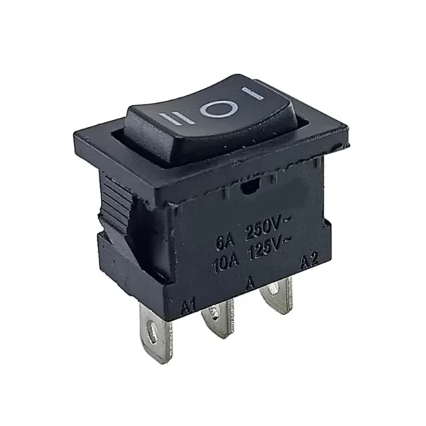 6A 250V AC SPDT ON-OFF-ON Rocker Switch - Lock Action