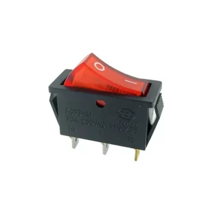 SPDT ON-OFF Rocker Switch 16A 250V with Red Light