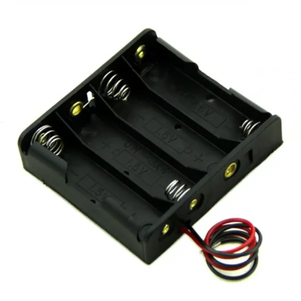 4xAA Battery Holder - Black