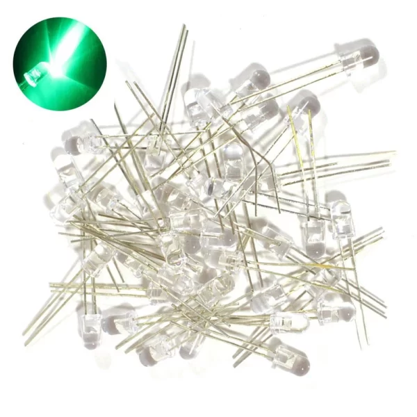 Common 3mm 5mm LED Clear - Green