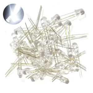 Common 3mm 5mm LED Clear - White