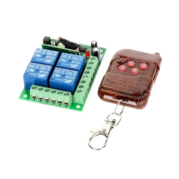 433MHz 12V 4 Channel Relay Module Wireless with RF Remote Control Switch without Battery