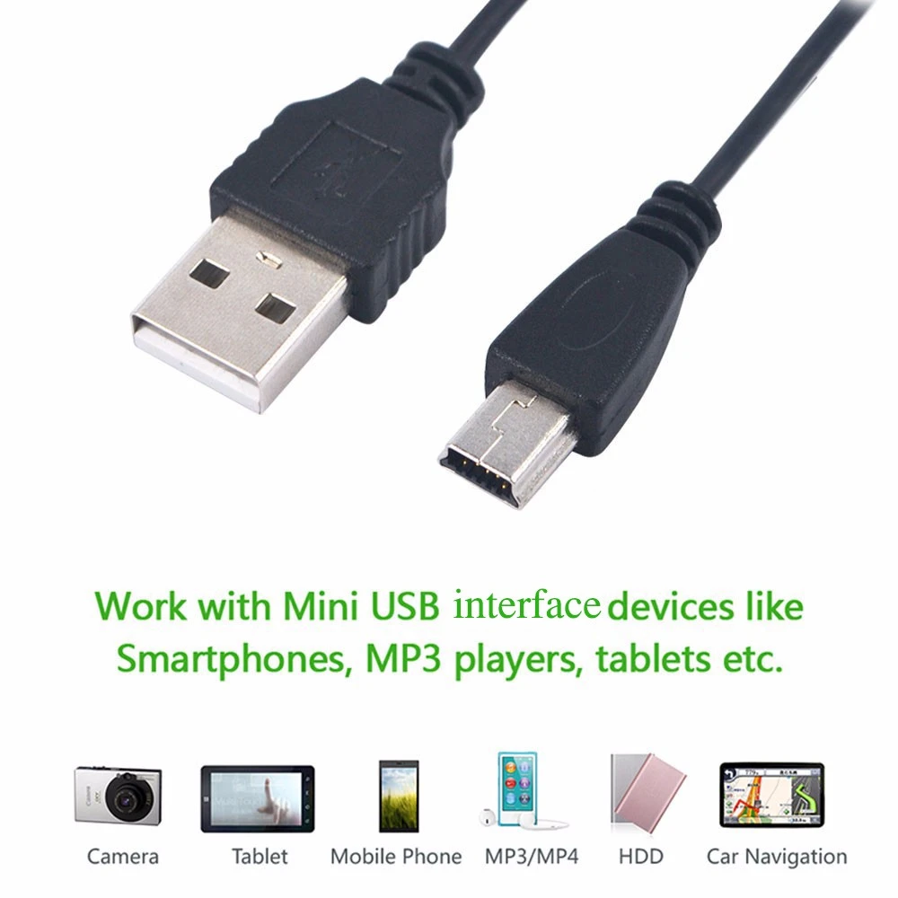 Cable Mini USB V3 Negro 80cm Solo Carga