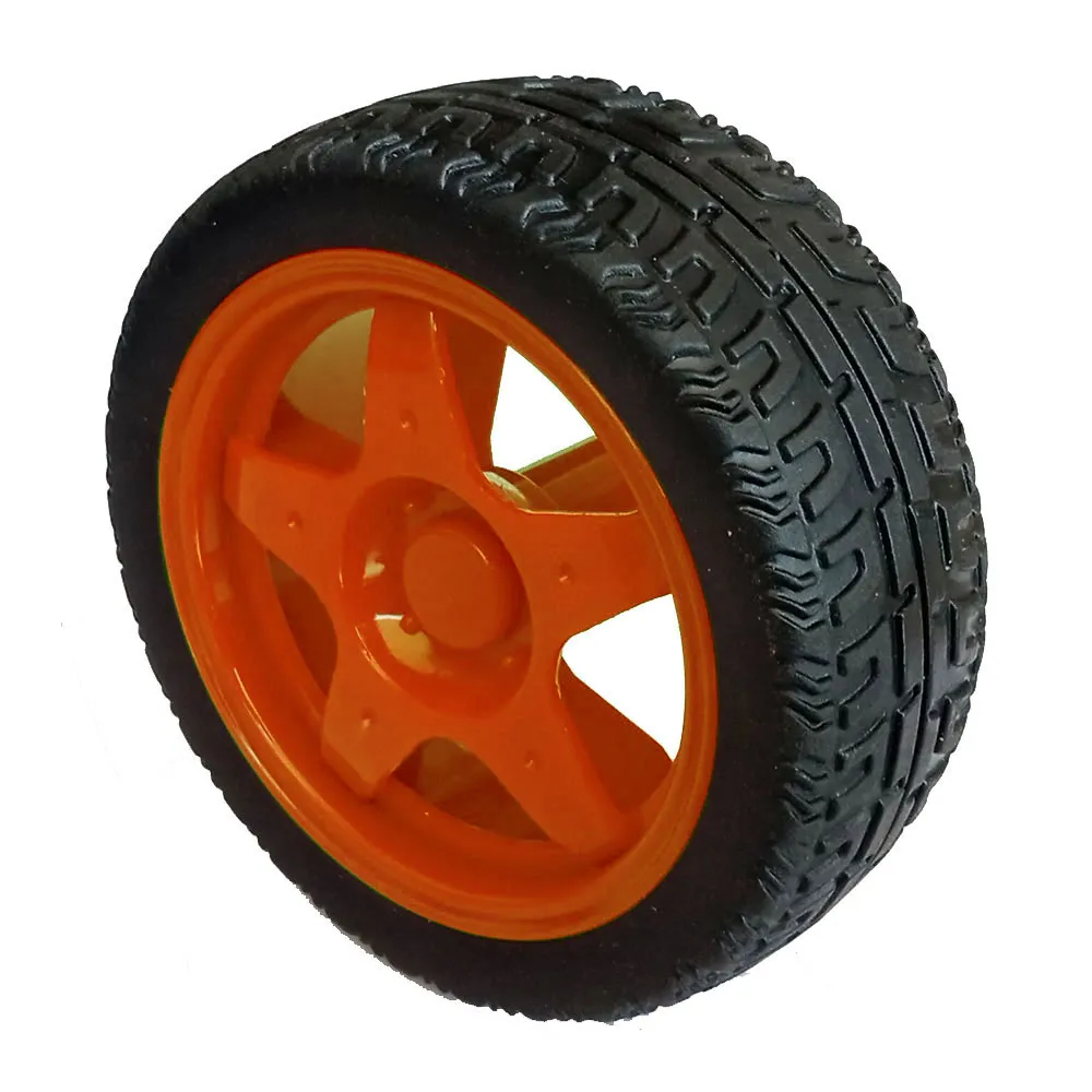 65mm Robot Wheel for BO Motors (Orange)