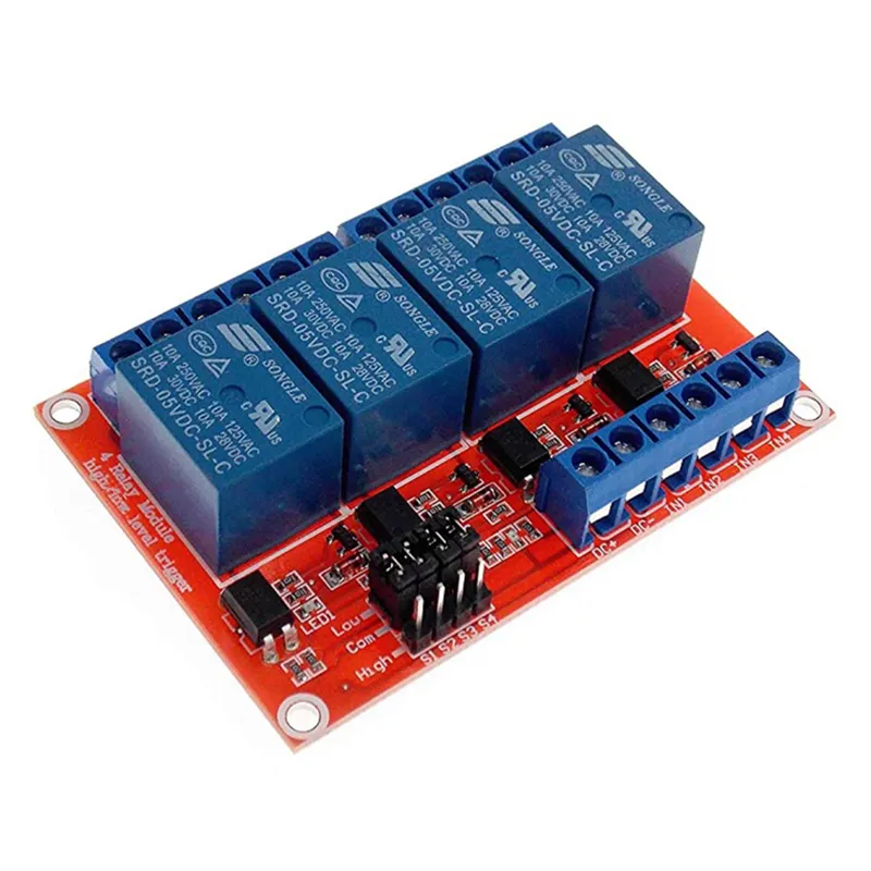 4 Channel 5V Relay Module High and Low Level Trigger Relay Module with Optocoupler