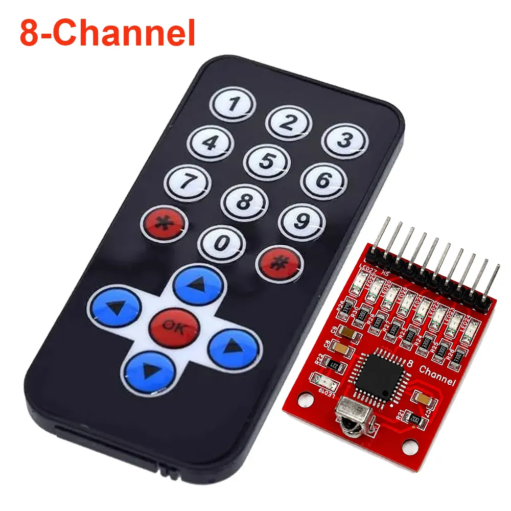 8 Channel IR Infrared Remote Decoder Module with Remote